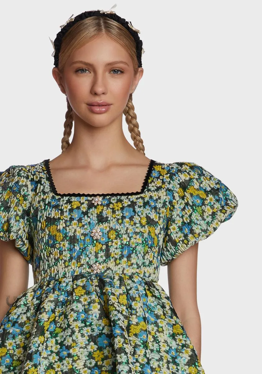 Bouquets Jacquard Mini Dress sold by Dolls Kill product image thumbnail 2