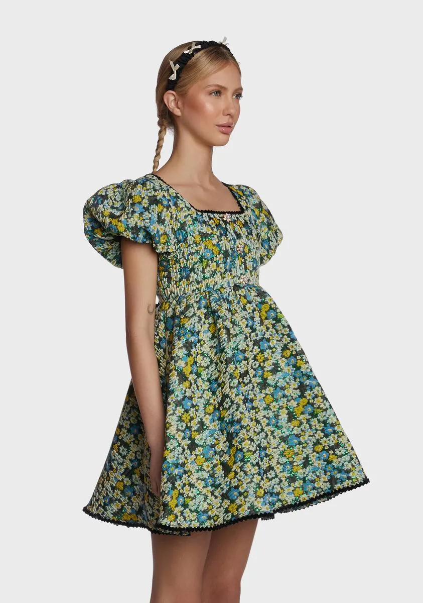 Bouquets Jacquard Mini Dress sold by Dolls Kill product image thumbnail 3