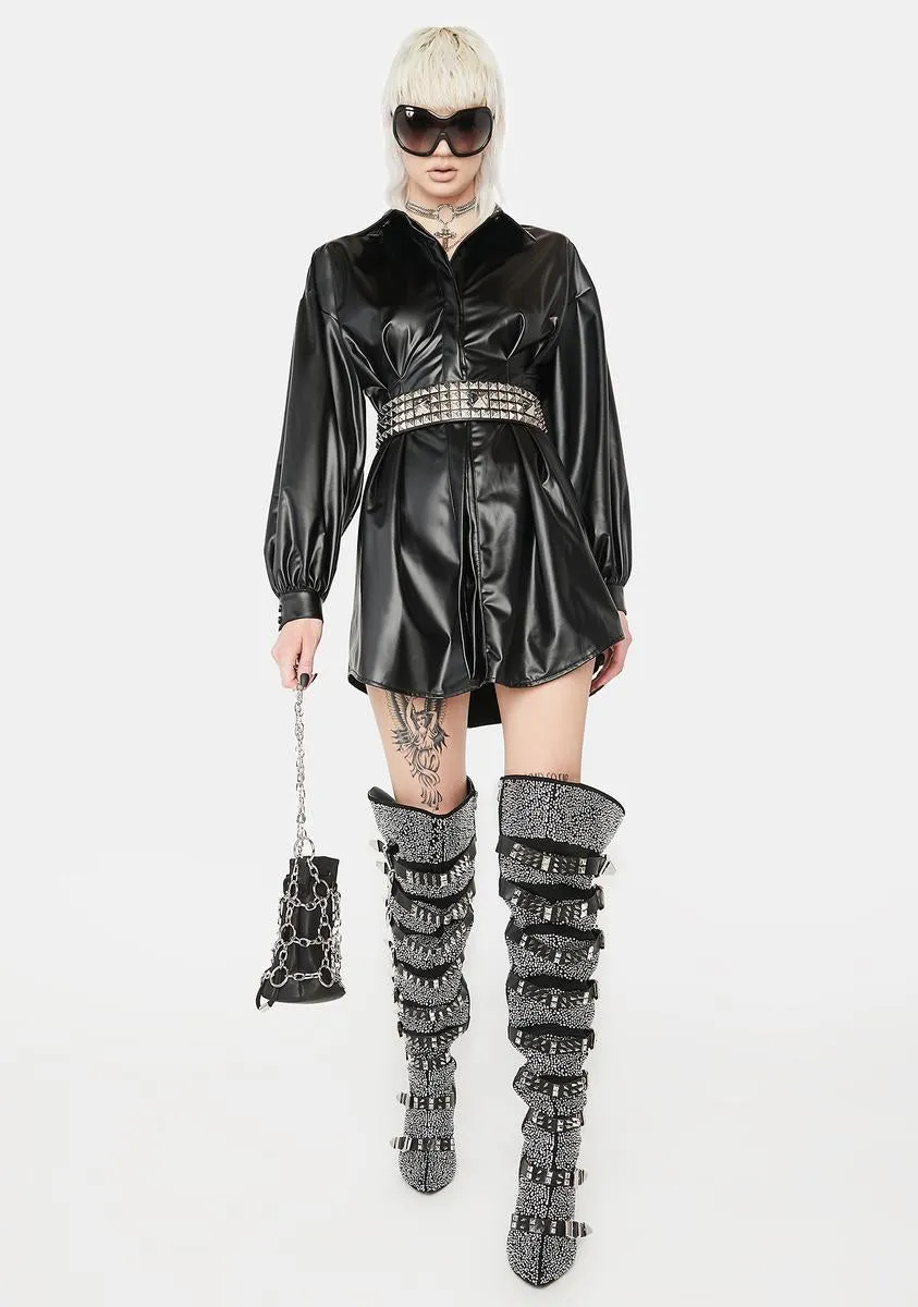 Midnight Last Minute Invite Shirt Dress sold by Dolls Kill product image thumbnail 3