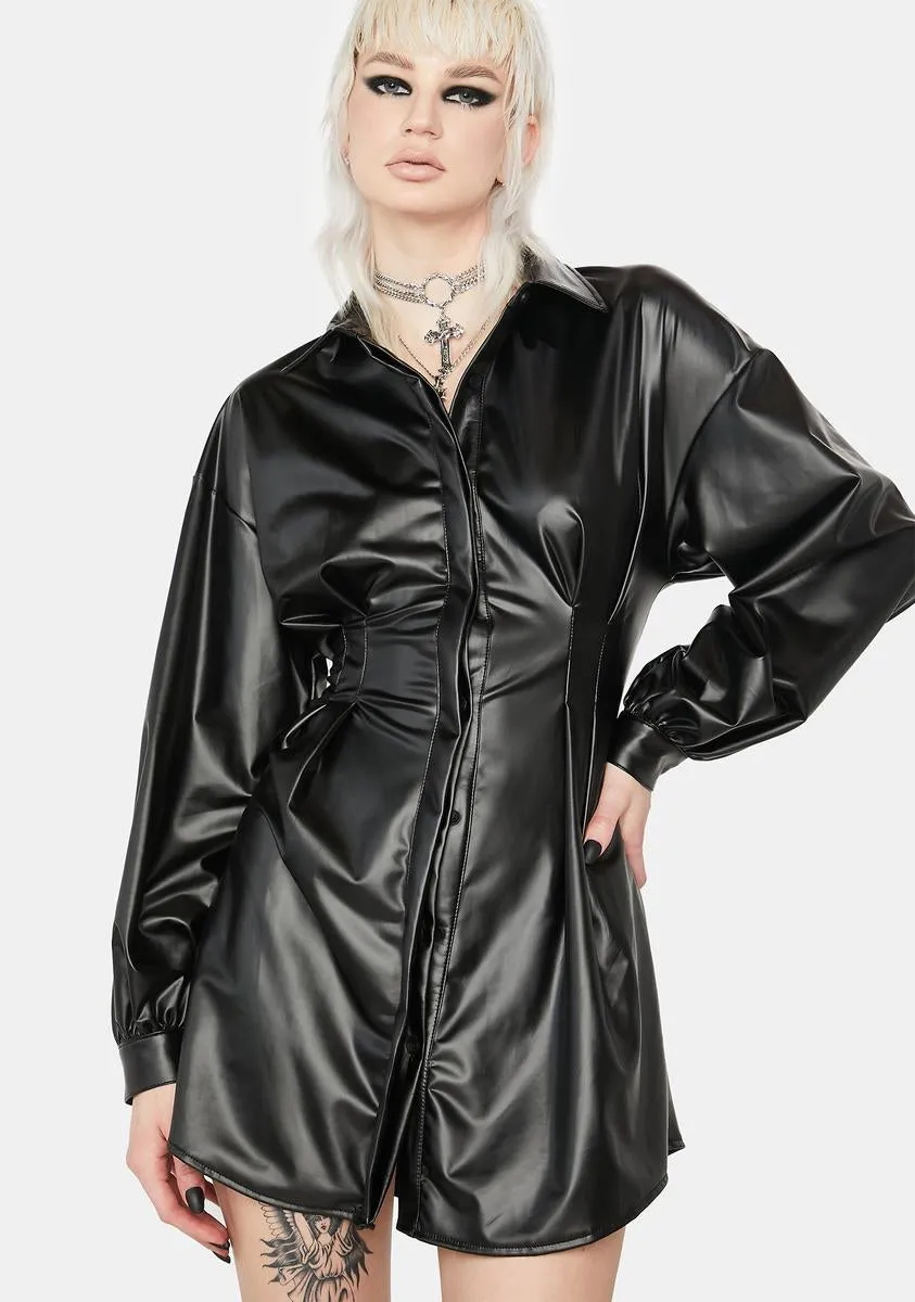 Midnight Last Minute Invite Shirt Dress sold by Dolls Kill