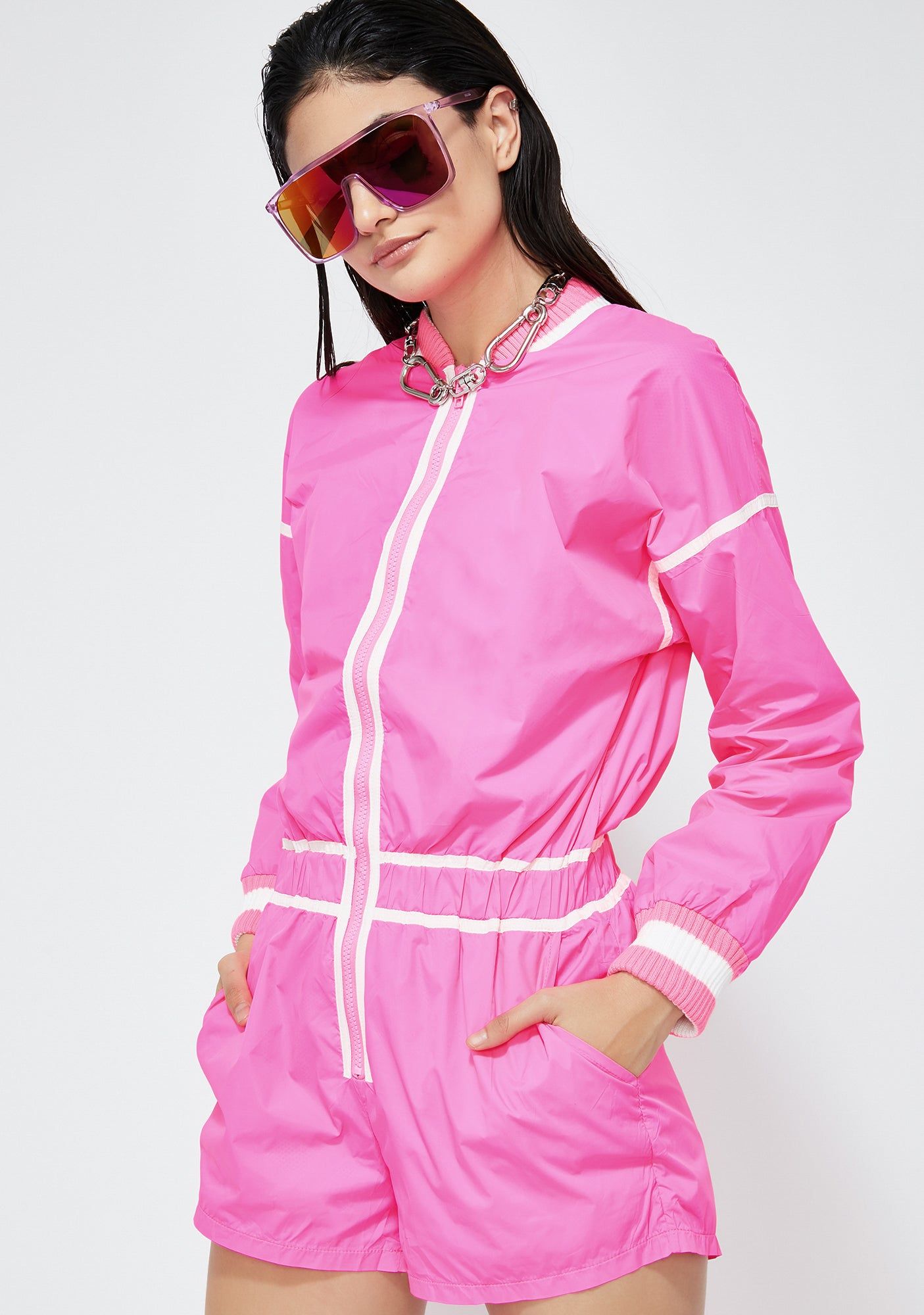 Vain Gang Zip Up Romper sold by Dolls Kill