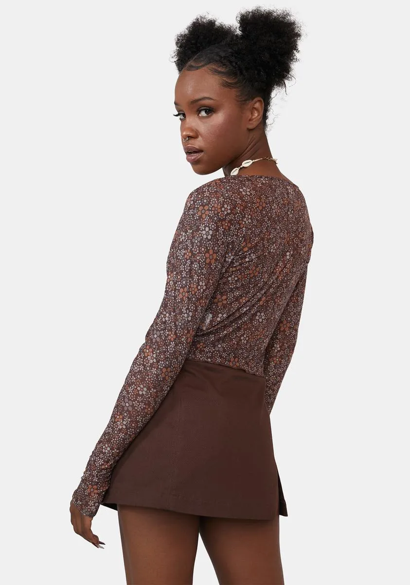 Flower Garden Brown Henry Cardi sold by Dolls Kill product image thumbnail 4