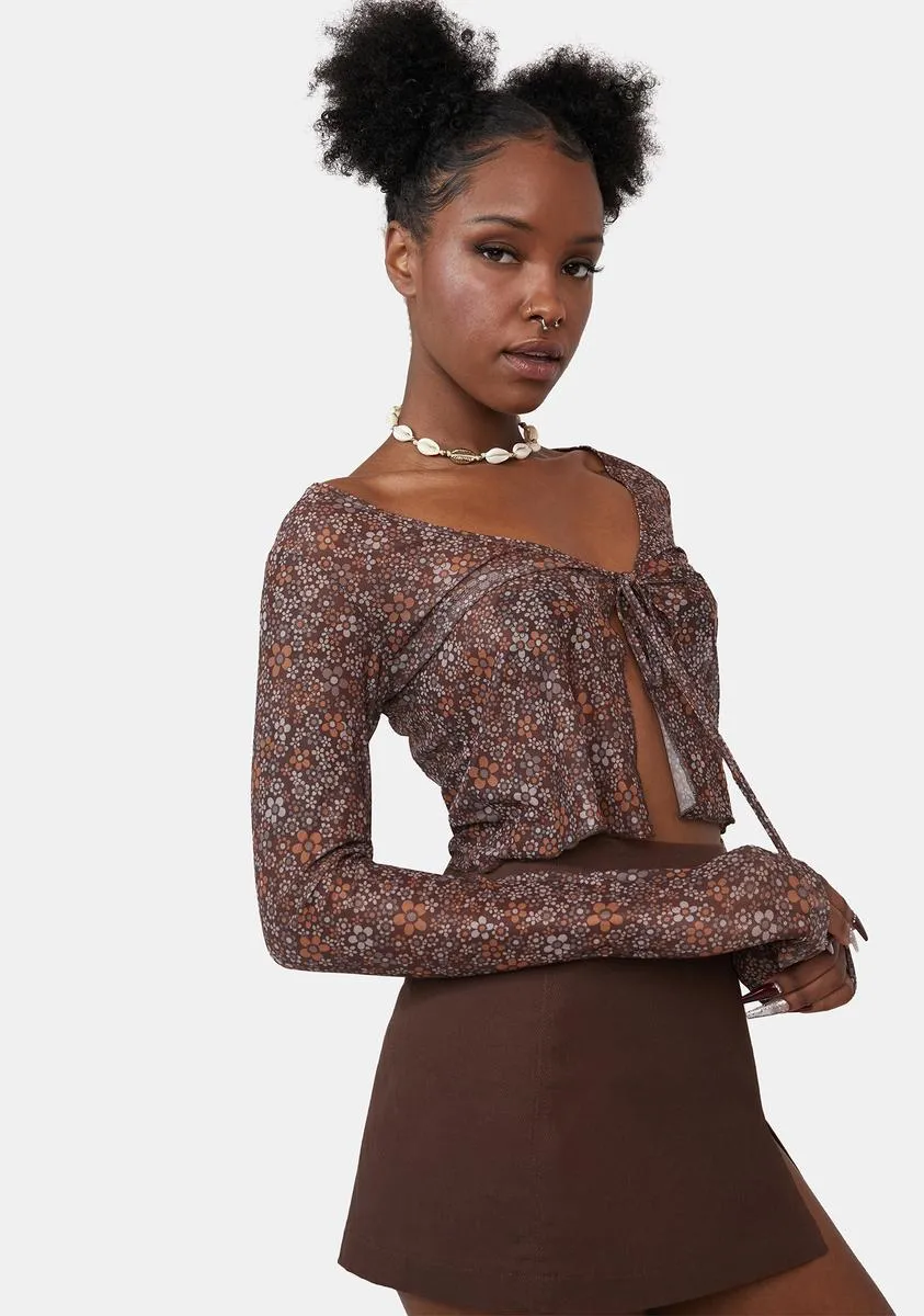 Flower Garden Brown Henry Cardi sold by Dolls Kill product image thumbnail 2