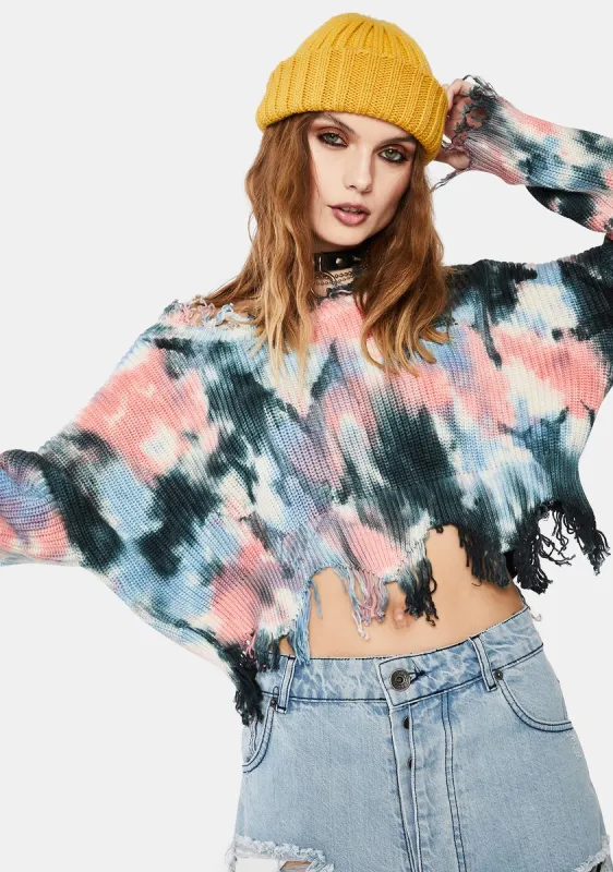 Dazed Realm Tie Dye Sweater sold by Dolls Kill