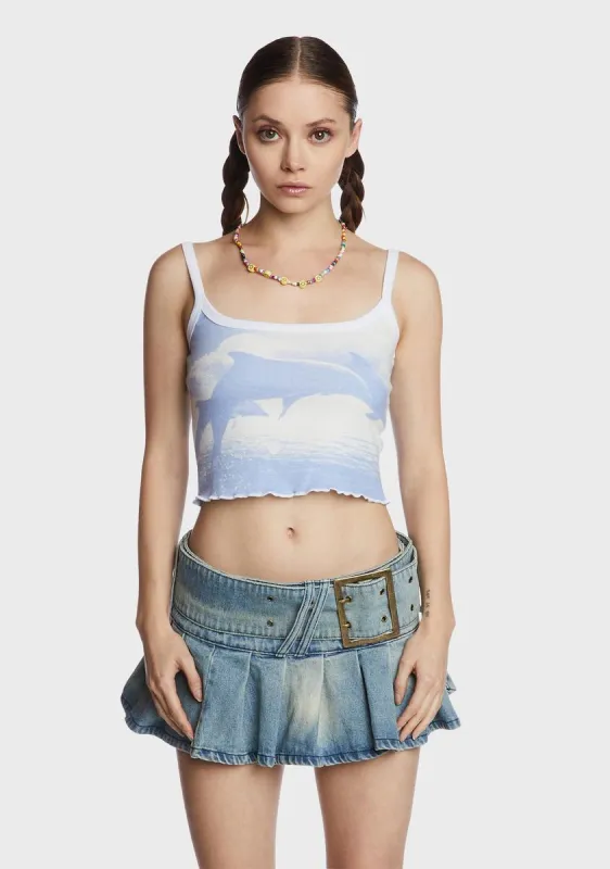 Dolphin Crop Tank Top sold by Dolls Kill