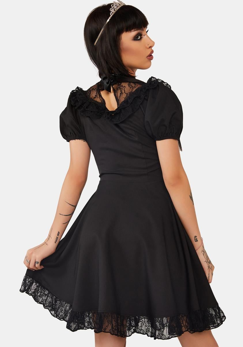 Gothic Death Cross Ruffle Lace Neckline Dress sold by Dolls Kill product image thumbnail 4