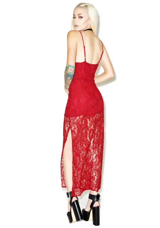 Cha Cha Lace Maxi Dress sold by Dolls Kill