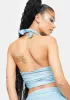 Aqua Mirror Ball Moves Halter Top sold by Dolls Kill