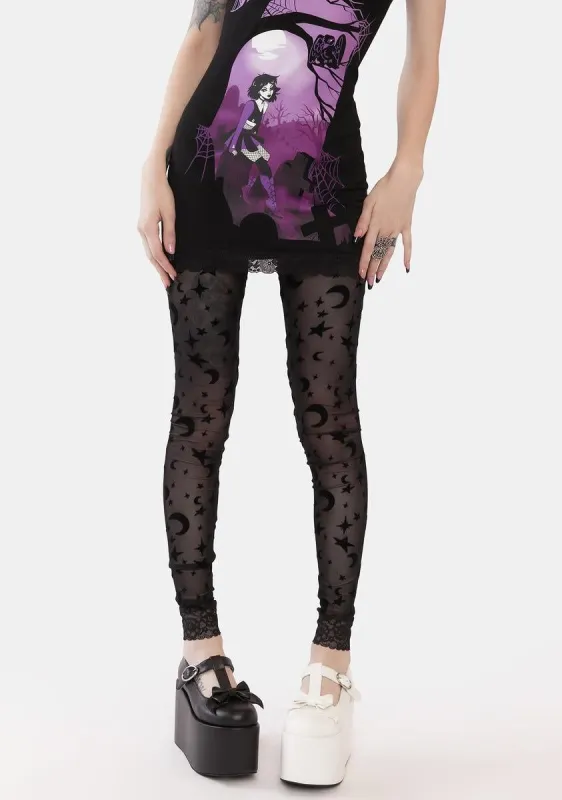 Perfect Spellcaster Mesh Leggings sold by Dolls Kill