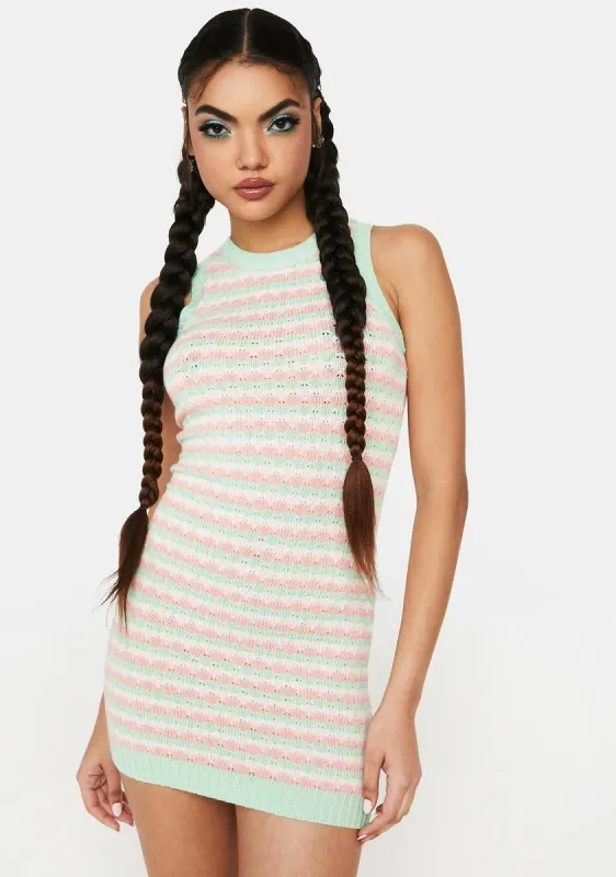 Mint Admire Your Style Knit Dress sold by Dolls Kill