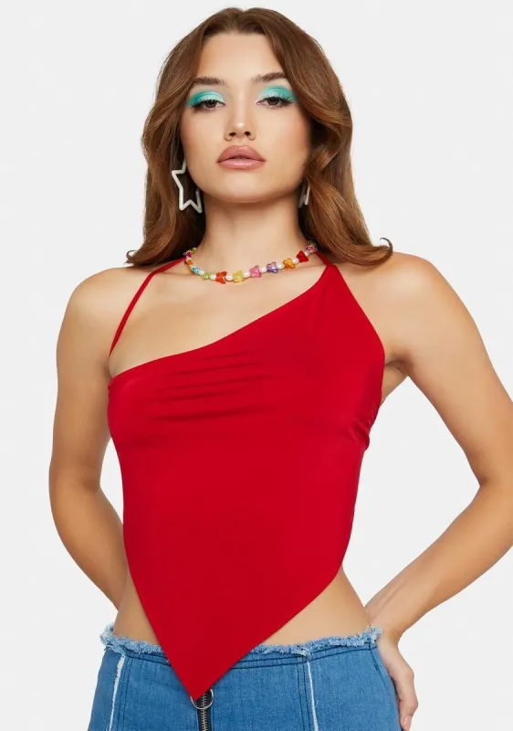 Hot Barn Party Asymmetrical Crop Top sold by Dolls Kill