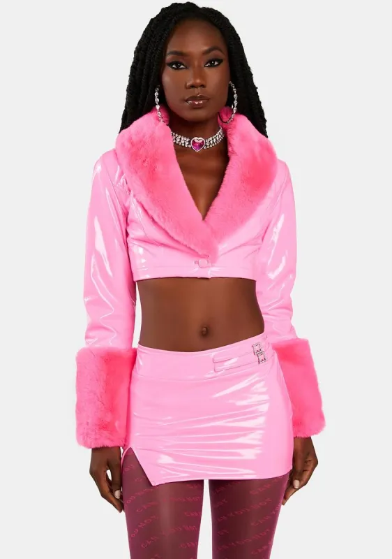 Total Blush Cropped Jacket sold by Dolls Kill