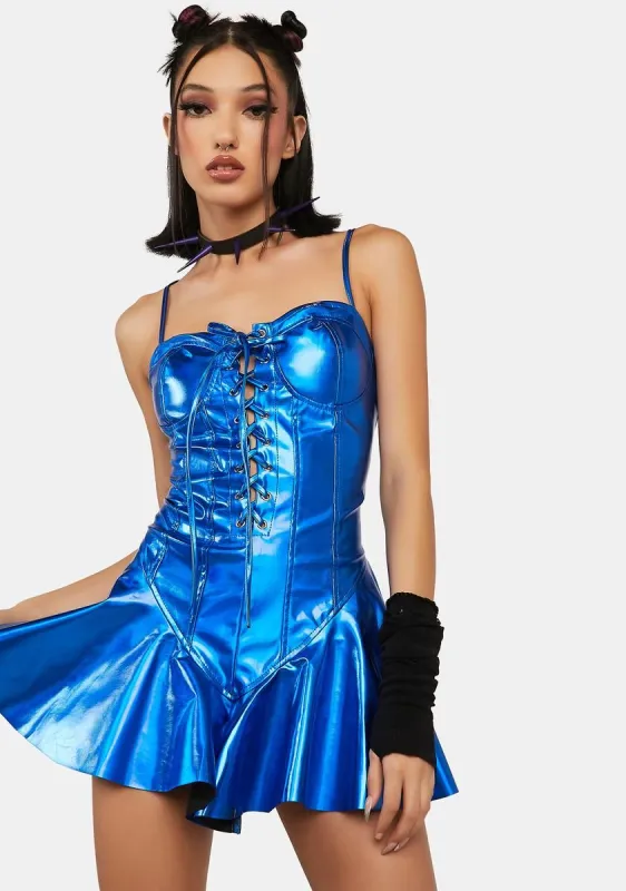 Cobalt Maximized Pleasure Mini Dress sold by Dolls Kill