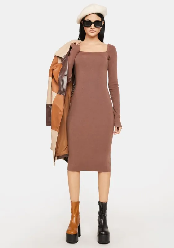 Ayden Square Neck Midi Dress sold by Dolls Kill