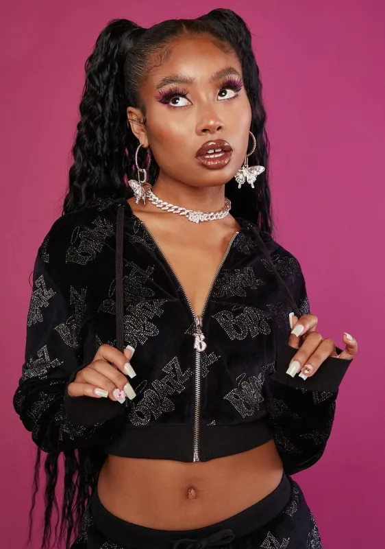 Time To Shine Velour Track Jacket sold by Dolls Kill