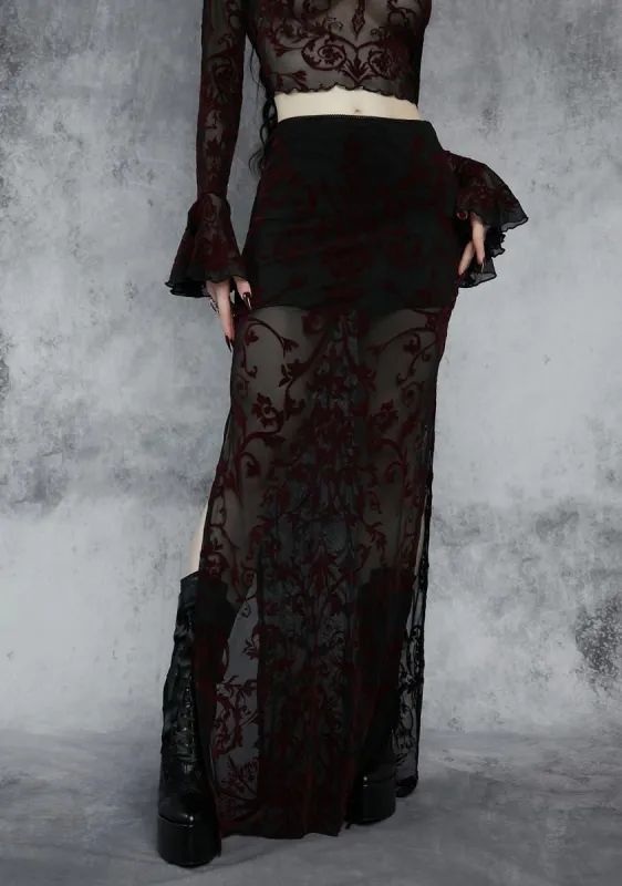 Death Unites Us Maxi Skirt sold by Dolls Kill