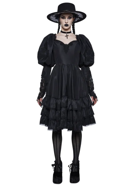 Mortal Suffering Midi Babydoll Dress sold by Dolls Kill
