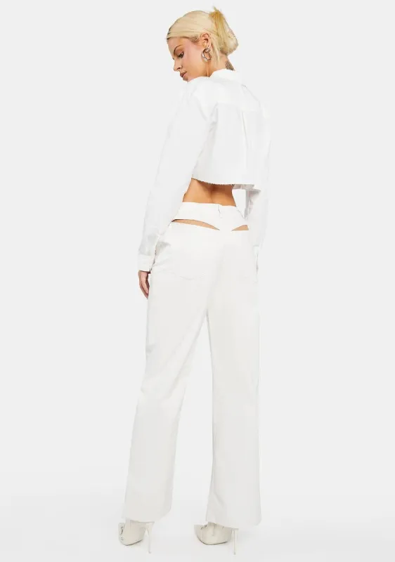 Cream Back Cut Out Pants sold by Dolls Kill