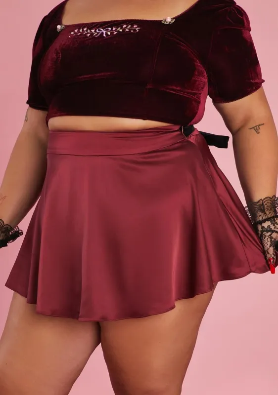 Timeless Art Of Elegance Satin Skirt sold by Dolls Kill