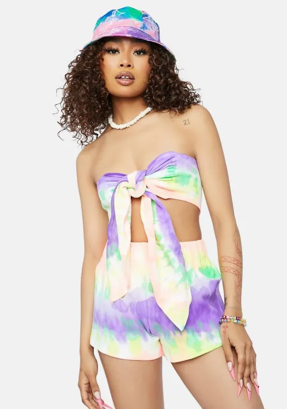 Gem Make Me Believe Tie Dye Shorts Set sold by Dolls Kill