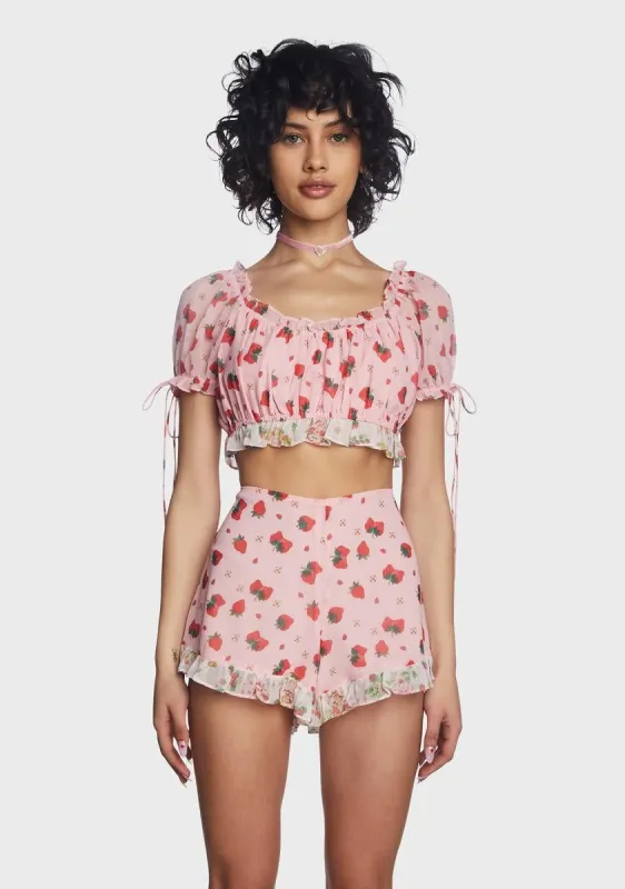 Meadow Greeting Shorts Set made by Dolls Kill