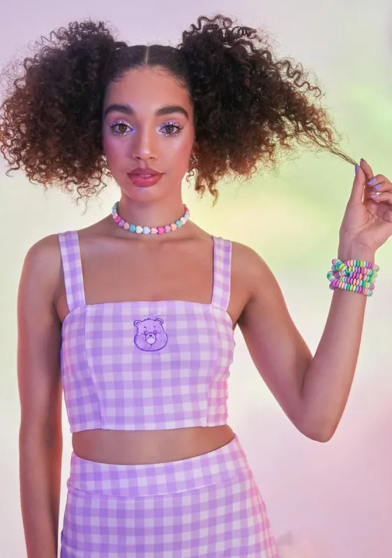 Positive Attitude Gingham Crop Top sold by Dolls Kill