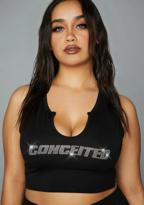 Plus Big Ego Rhinestone Tank Top sold by Dolls Kill
