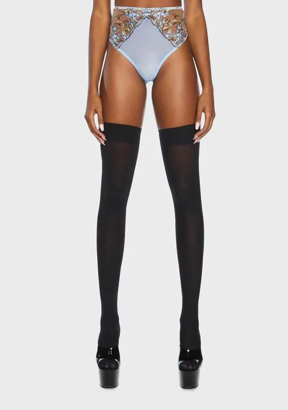 Mayla Floral Embroidered High Waisted Thong sold by Dolls Kill