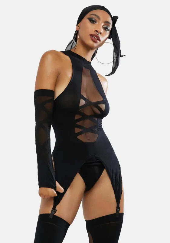 Amateur Agent Garter Lingerie Set sold by Dolls Kill