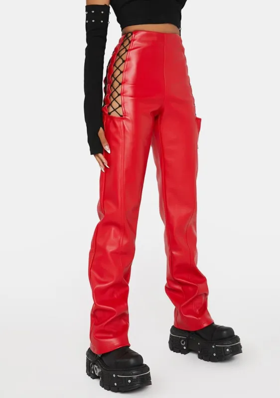 Jaxon Vegan Leather Pants sold by Dolls Kill