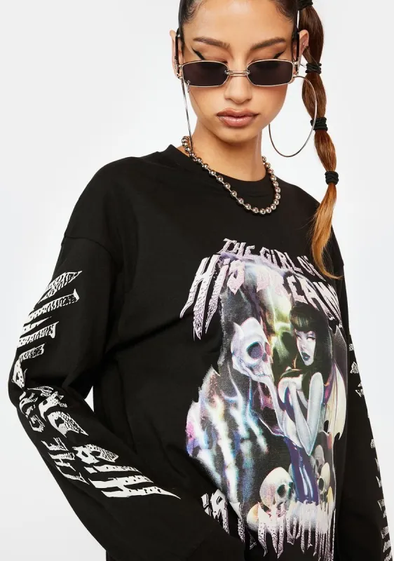 Nightmare Long Sleeve Graphic Tee sold by Dolls Kill