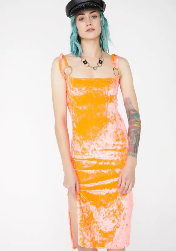 Fire Velvet O-Ring Dress sold by Dolls Kill