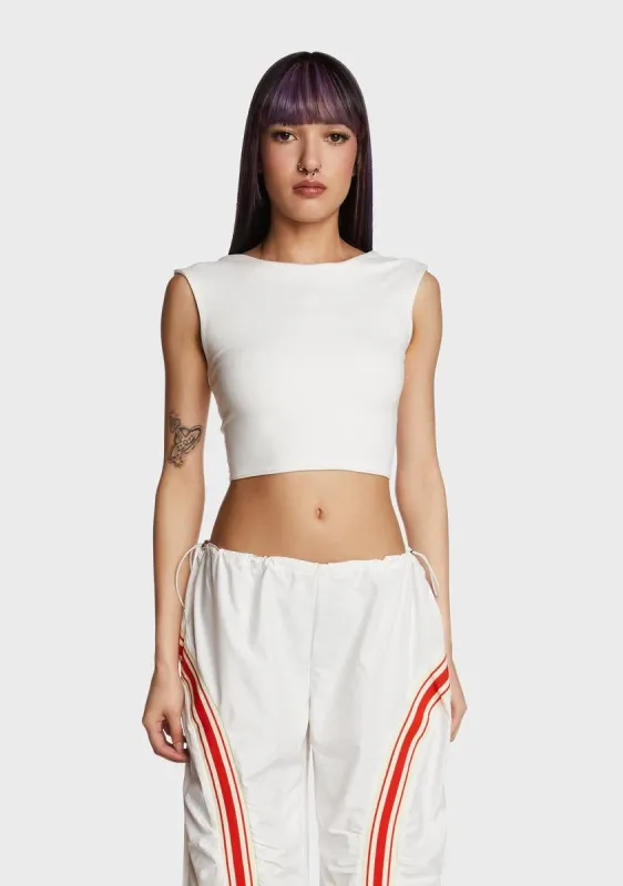 Abstract Muse Crop Top - White sold by Dolls Kill