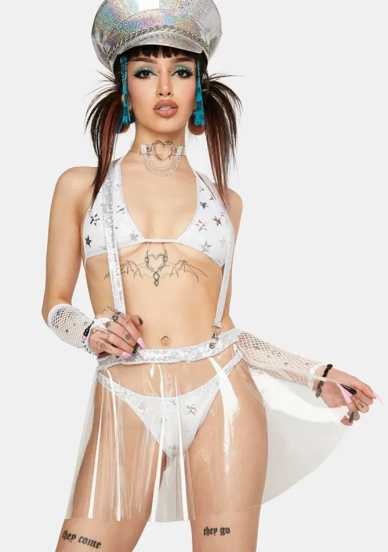 Clear Vinyl Suspender Skirt sold by Dolls Kill
