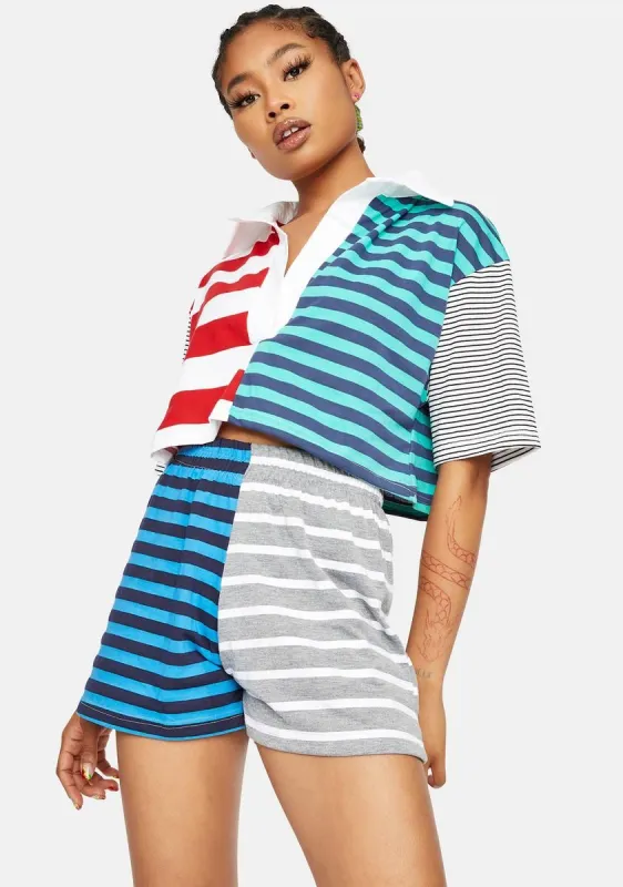 Never Basic Striped Polo Set sold by Dolls Kill