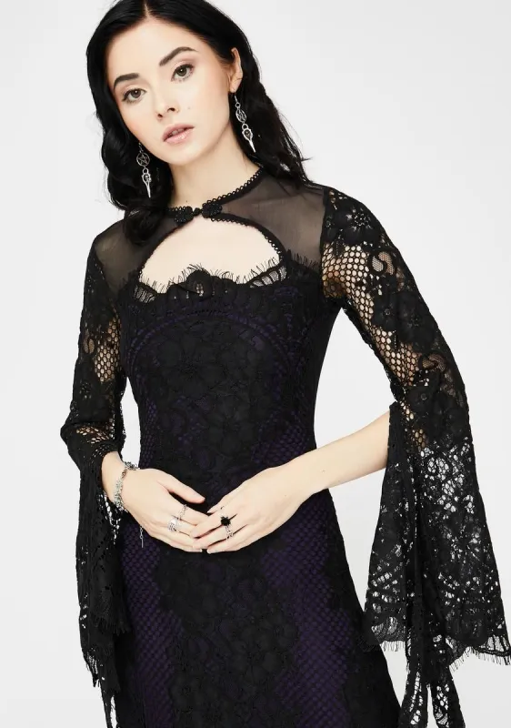 Bell Sleeve Maxi Dress sold by Dolls Kill
