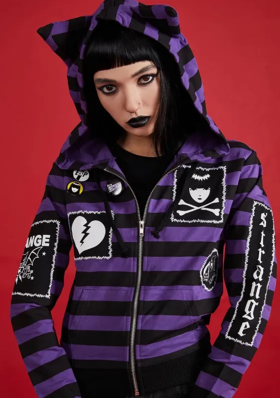 Ace Of Spacey Striped Hoodie made by Dolls Kill