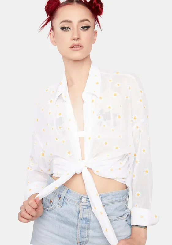 Rise And Shine Button Down Blouse sold by Dolls Kill