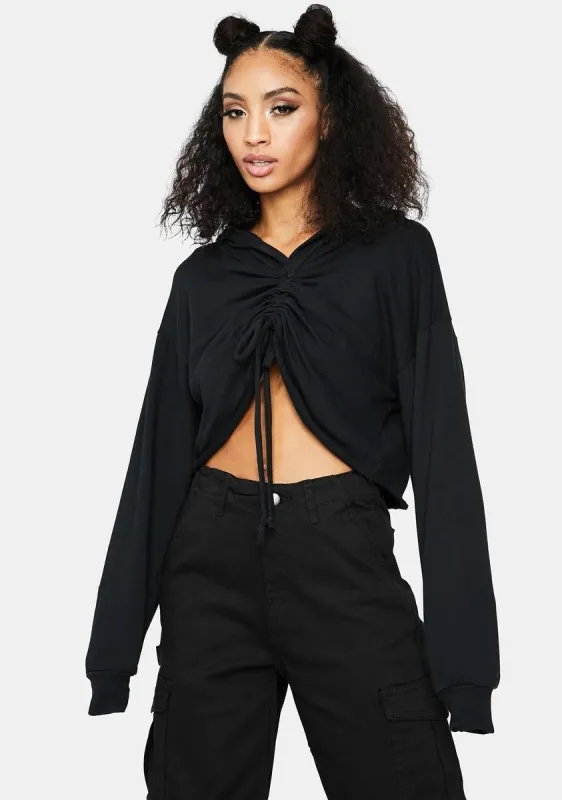 On My Level Cropped Hoodie sold by Dolls Kill