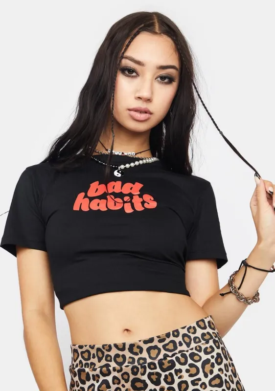 Bad Habits Shrunk Graphic Tee sold by Dolls Kill