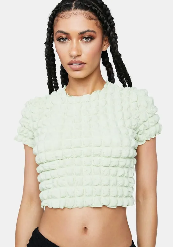 Pastel Lime Shrunken Crop Top sold by Dolls Kill