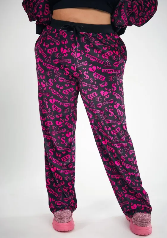 Plus Certified Freak Velour Track Pants sold by Dolls Kill