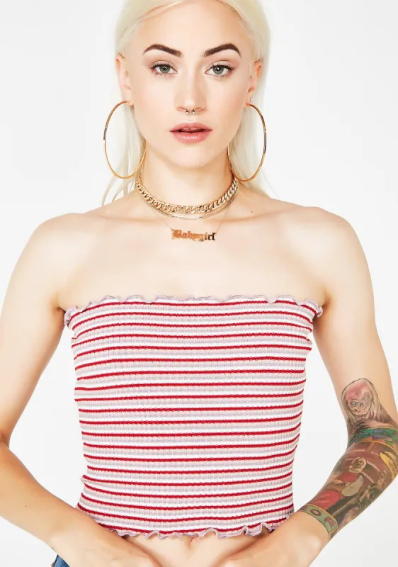 Scarlet Smoking Daisies Tube Top sold by Dolls Kill