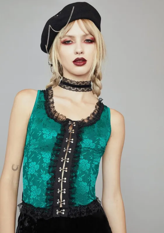 Got No Heart Lace Bustier sold by Dolls Kill