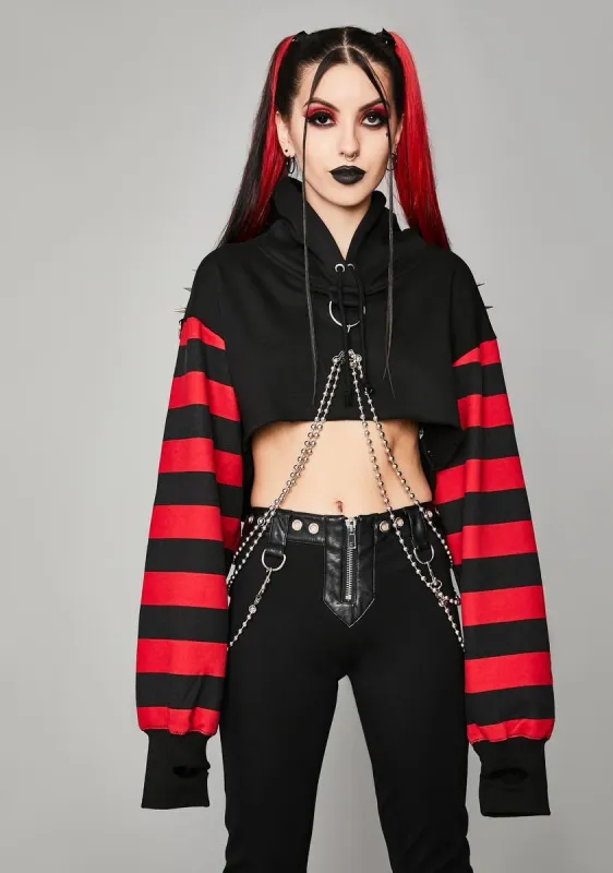 Hear My Screams Crop Hoodie sold by Dolls Kill