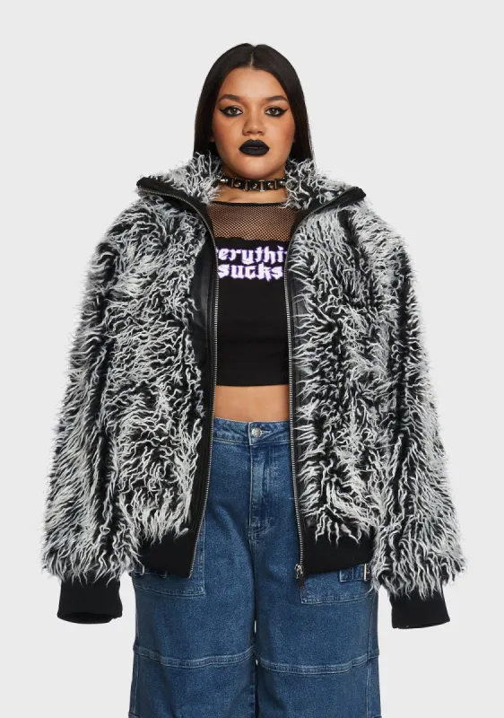 Plus Need No Protecting Faux Fur Jacket sold by Dolls Kill