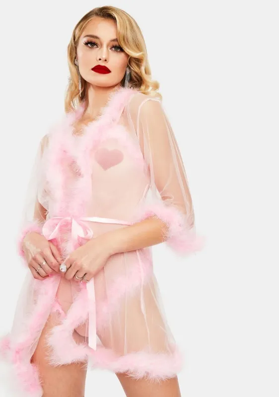 Crush Indiscreet Affair Marabou Robe sold by Dolls Kill