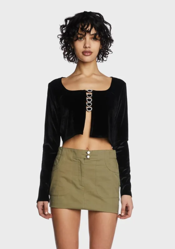 Velvet Crop Top sold by Dolls Kill
