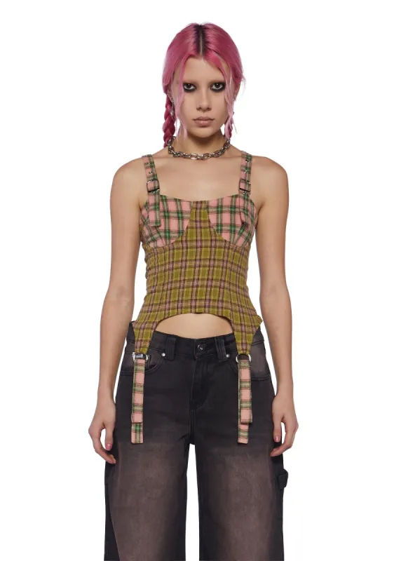 Mix Check Crop Top sold by Dolls Kill