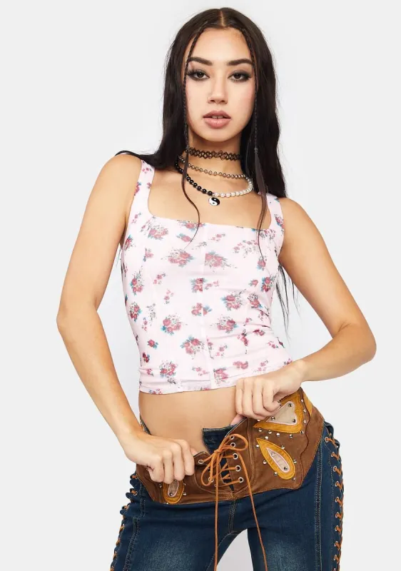 Summer Sweet Bouquet Cort Corset Crop Top sold by Dolls Kill